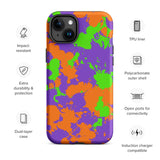 90s Kid Green, Purple and Orange Slime Splatter Matte Tough Case for iPhone® 15 Plus | Tech Accessories | BigTexFunkadelic