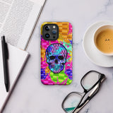 Color Pop Chrome Skull Matte Tough Case for iPhone® 15 Pro Max | Tech Accessories | BigTexFunkadelic