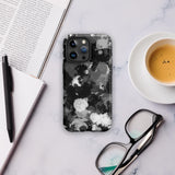 Black White and Grey Paint Splatter Matte Tough Case for iPhone® 15 Pro Max | Tech Accessories | BigTexFunkadelic
