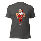 Boxing Santa Short-Sleeve Unisex Christmas T-Shirt | Asphalt Grey | BigTexFunkadelic