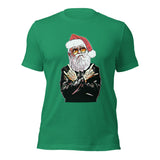 Rock N’ Roll Santa Unisex Short-Sleeve Christmas T-Shirt | Kelly Green | BigTexFunkadelic