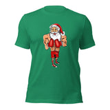 Boxing Santa Short-Sleeve Unisex Christmas T-Shirt | Kelly Green | BigTexFunkadelic