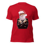 Rock N’ Roll Santa Unisex Short-Sleeve Christmas T-Shirt | Red | BigTexFunkadelic