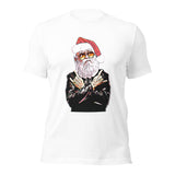 Rock N’ Roll Santa Unisex Short-Sleeve Christmas T-Shirt | White | BigTexFunkadelic