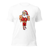 Boxing Santa Short-Sleeve Unisex Christmas T-Shirt | White | BigTexFunkadelic