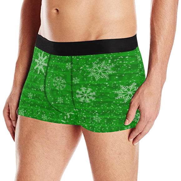 Green Holiday Snowflake Boxer Briefs | BigTexFunkadelic