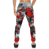 Red and Grey Paint Splatter Men's All Over Print Jogger Sweatpants | BigTexFunkadelic