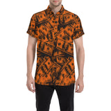 Orange Grunge Money Sleeve Shirt Button Up Shirt | BigTexFunkadelic
