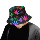 Black Rainbow Weed Print Bucket Hat | BigTexFunkadelic