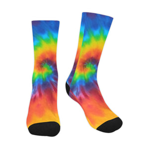 Rainbow Tie-Dye Smooth-Touch Unisex Crew Socks | Crazy Socks | BigTexFunkadelic