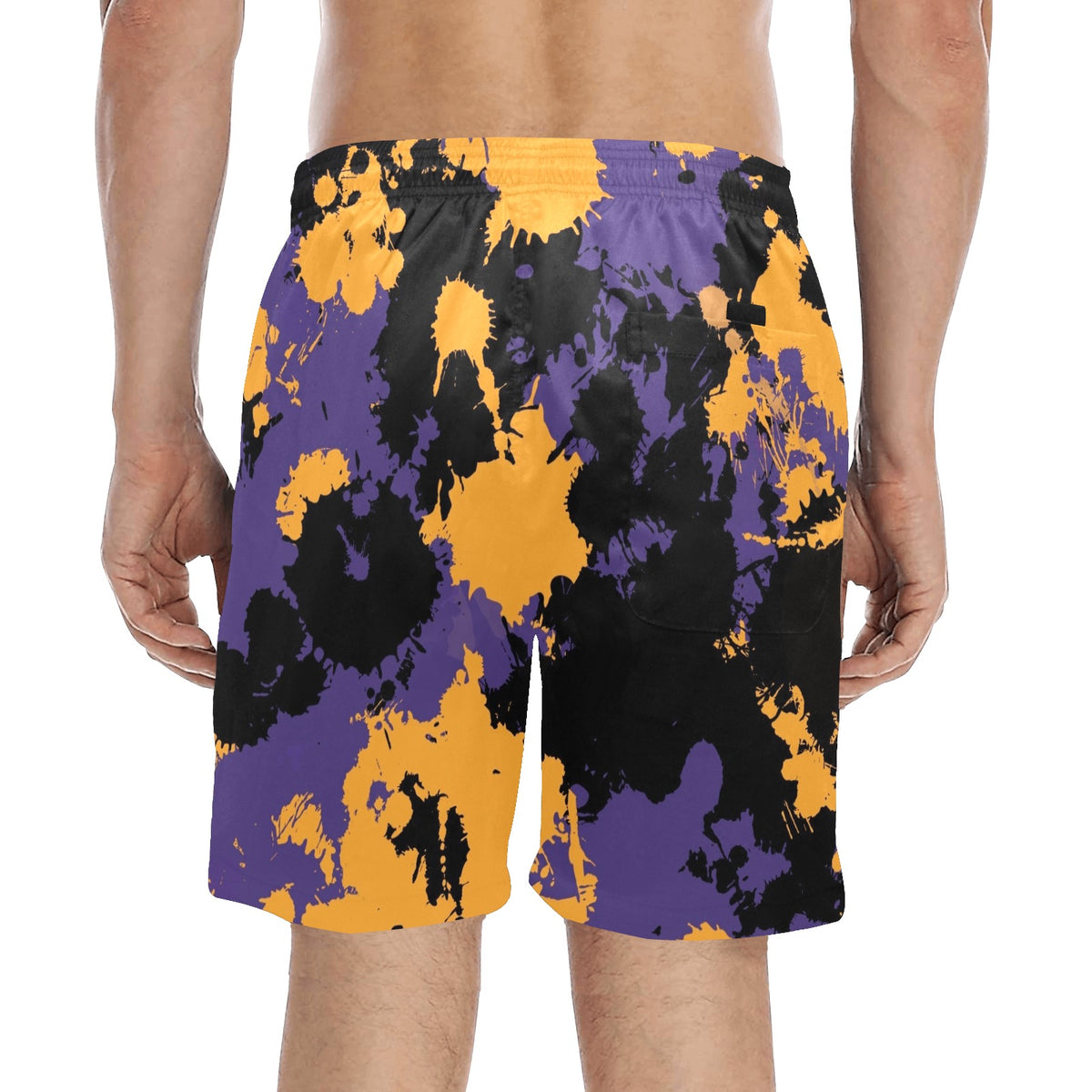 Purple Gold and Black Legends Paint Splatter Swim Shorts – BigTexFunkadelic