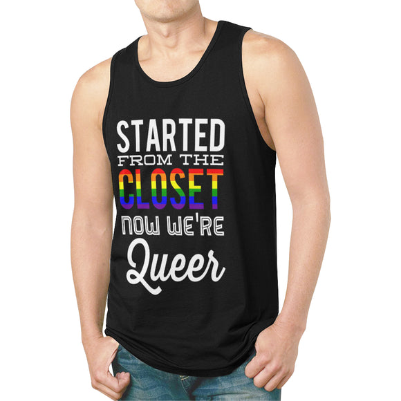 Started From The Closet Now We're Queer Relaxed Fit LGBT Gay Pride Men's Tank Top - BigTexFunkadelic