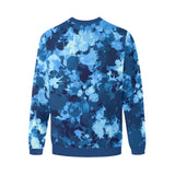 Blue Paint Splatter Men's Big & Tall Oversized Fleece Crewneck Sweatshirt | BigTexFunkadelic