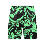 Slime in the Dark Green and Black Oil Spill Swim Shorts | BigTexFunkadelic