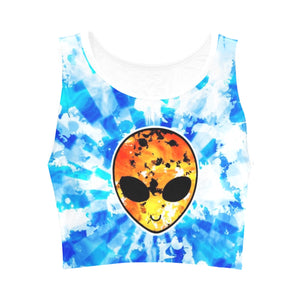Fire and Ice Alien Blast Fitted Crop Top | BigTexFunkadelic