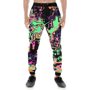 Radioactive Spill All Over Print Light-Weight Men's Jogger Sweatpants (Non Fleece Lined) | EDM Festival Fashion | BigTexFunkadelic