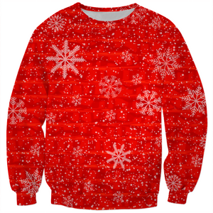 Red Snowflake Holiday Sweatshirt | BigTexFunkadelic