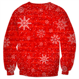 Red Snowflake Holiday Sweatshirt | BigTexFunkadelic
