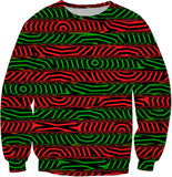Christmas Conspiracy Stripe Sweatshirt | BigTexFunkadelic