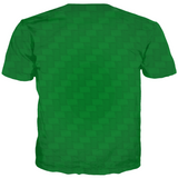 Back of Let's Get Baked Gingerbread Man Christmas T-Shirt (Woven Green)