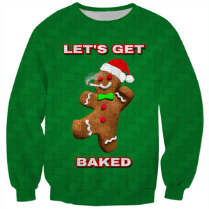 Let's Get Baked Gingerbread Man Christmas Sweatshirt | BigTexFunkadelic