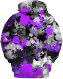 Purple and Grey Paint Splatter Hoodie | BigTexFunkadelic