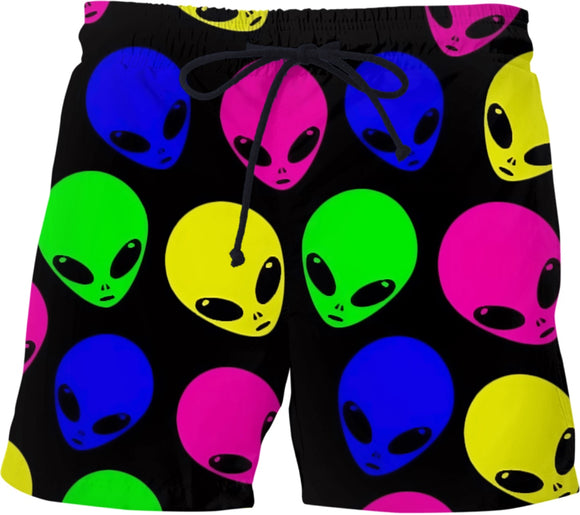 Alien Head Swim Shorts | BigTexFunkadelic