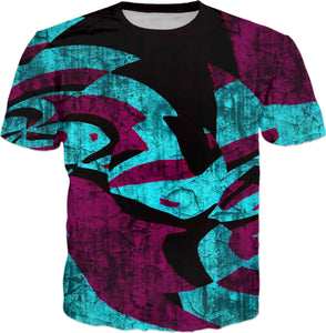 Purple and Teal Abstract Shirt | BigTexFunkadelic