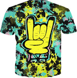 Rock On Hand Pop Art T-Shirt | BigTexFunkadelic