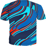 Blue Centripetal Rave Abstract T-Shirt | BigTexFunkadelic