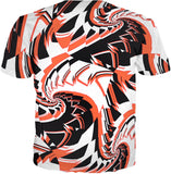 Orange Black and White Racing Fractal T-Shirt | BigTexFunkadelic