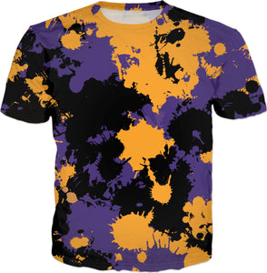 Purple Gold and Black Legends Paint Splatter T-Shirt | BigTexFunkadelic