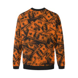 Orange Grunge Money Men's Big & Tall Oversized Fleece Crewneck Sweatshirt | BigTexFunkadelic