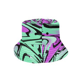 Lavender Mint (Purple, Green, and Black) Rave Glitch Bucket Hat | Rave Accessories | BigTexFunkadelic
