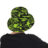 Black Lime Bolt Glitch Reversible Rave Bucket Hat | UV Blacklight Reactive | BigTexFunkadelic