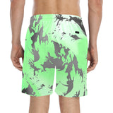 Tropical Green Ombre Graffiti Splatter Swim Shorts | BigTexFunkadelic