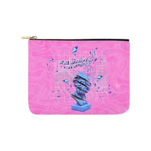 Vaporwave Aesthetic "Well Whatever, Nevermind" Canvas 8''x 6'' Carry-All Zipper Pouch | BigTexFunkadelic