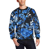Blue Psychedelic Men's Big & Tall Oversized Fleece Crewneck Sweatshirt | BigTexFunkadelic