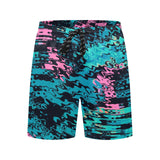 Teal Blue and Pink Bubble Gum Slime Rave Drip Swim Shorts | BigTexFunkadelic
