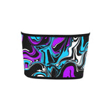 Purple Blue Black and White Abstract Melt Bandeau Top | BigTexFunakdelic