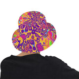 Retro Psychedelic Orange and Purple Plasma Blast Bucket Hat | BigTexFunkadelic