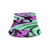 Lavender Mint (Purple, Green, and Black) Rave Glitch Bucket Hat | Rave Accessories | BigTexFunkadelic