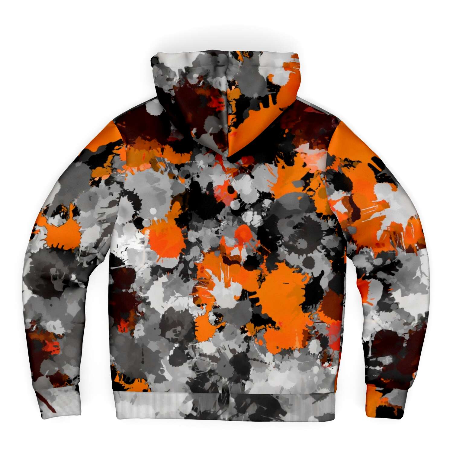 Outlet Orange and Grey Paint Splatter Camo Pullover Hoodie