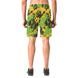 Green and Orange Rave Camo Casual Shorts | BigTexFunkadelic