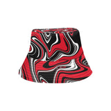 Red Black and White Rave Spill Bucket Hat | BigTexFunkadelic