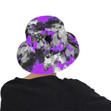 Purple and Grey Paint Splatter Bucket Hat | BigTexFunkadelic