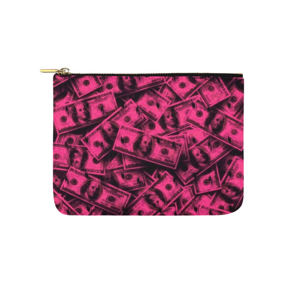 Pink Grunge Money Canvas 8''x 6'' Carry-All Zipper Pouch | BigTexFunkadelic