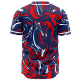 Red White and Blue Patriotic Oil Slick Baseball Jersey | BigTexFunkadelic