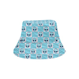 Light Blue Alien Checkered Print Reversible Rave Bucket Hat | UV Blacklight Reactive | BigTexFunkadelic