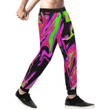 Pink and Black Psychedelic Rave Men's All Over Print Jogger Sweatpants | BigTexFunkadelic